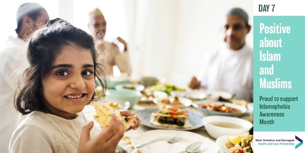 A Muslim family at the dinner table