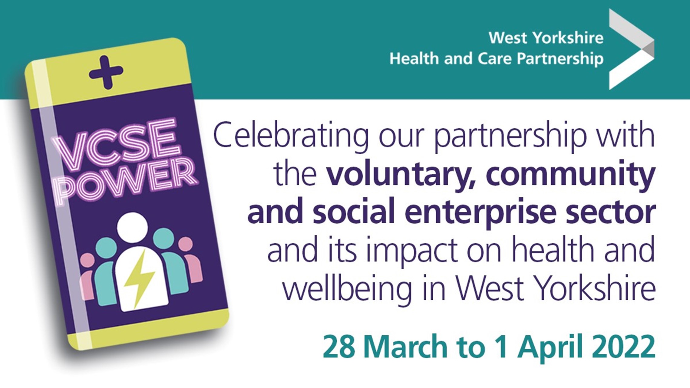 VCSE power celebration event 28 March 2022 graphic