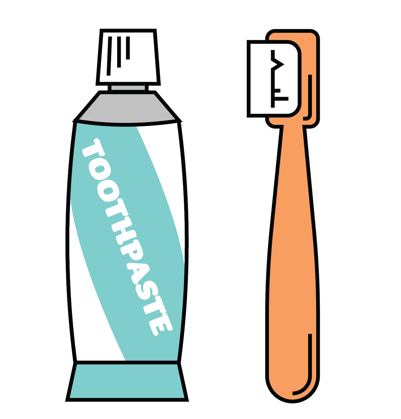 A toothbrush and toothpaste.