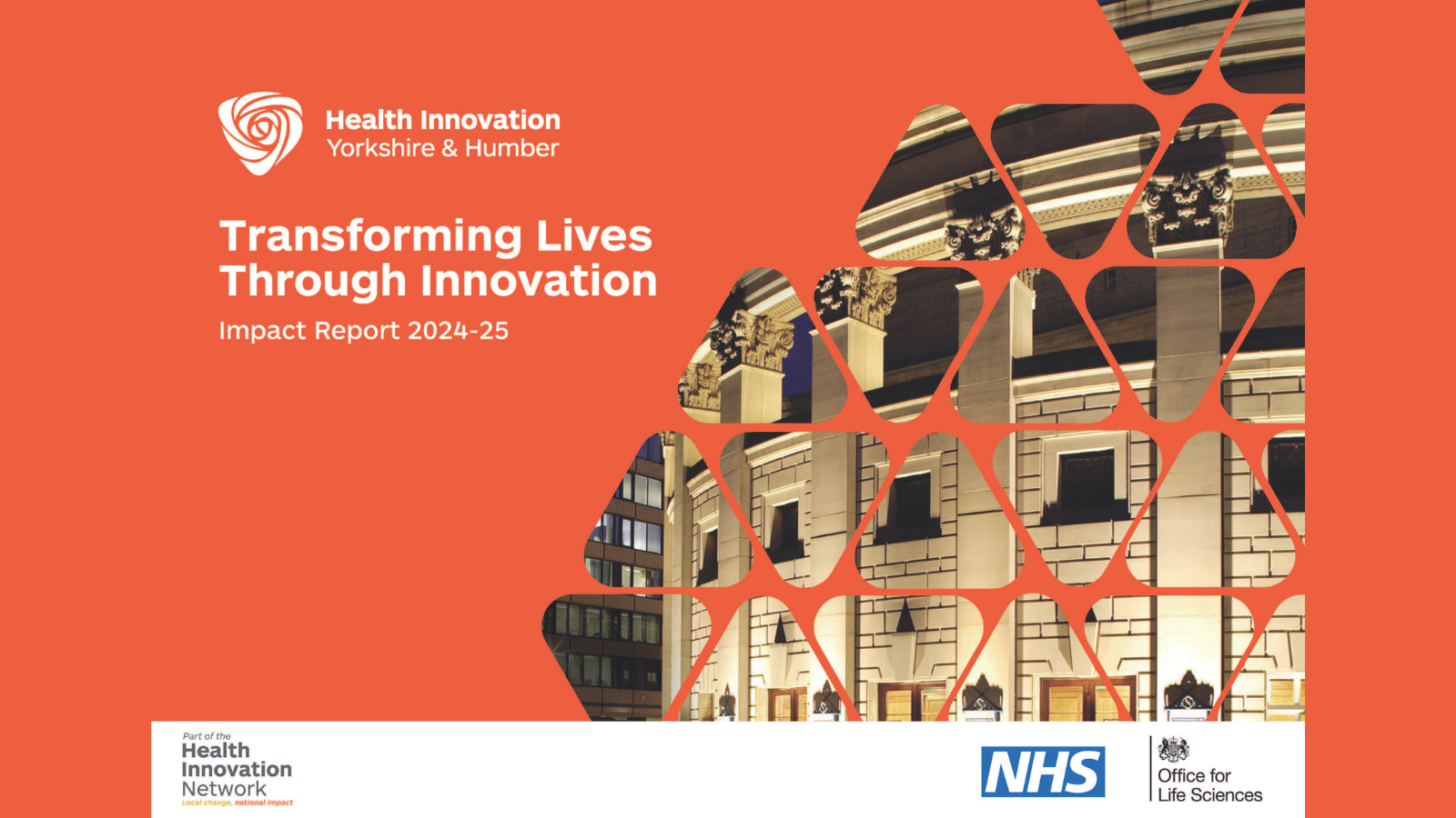 Image with text reading Transforming lives through innovation Impact report 2024-25