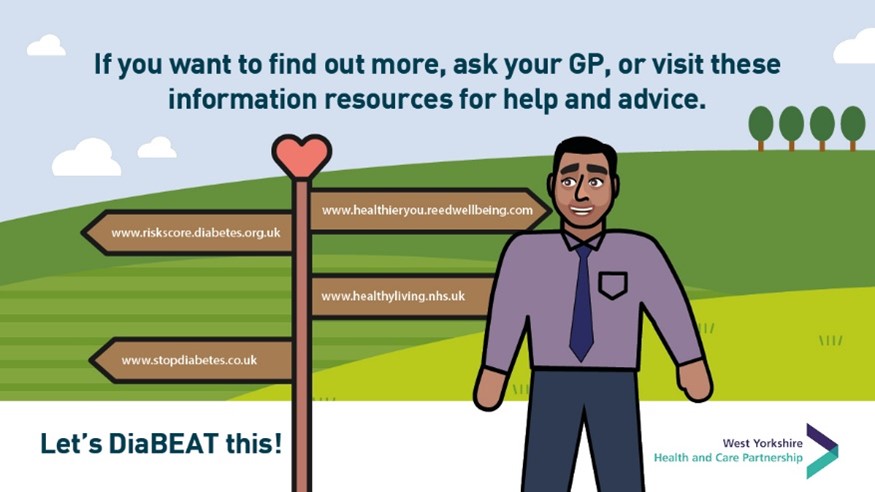 lets diabeat this gp signposting - if you want to find out more, ask your GP, or visit these information resources for help and advice