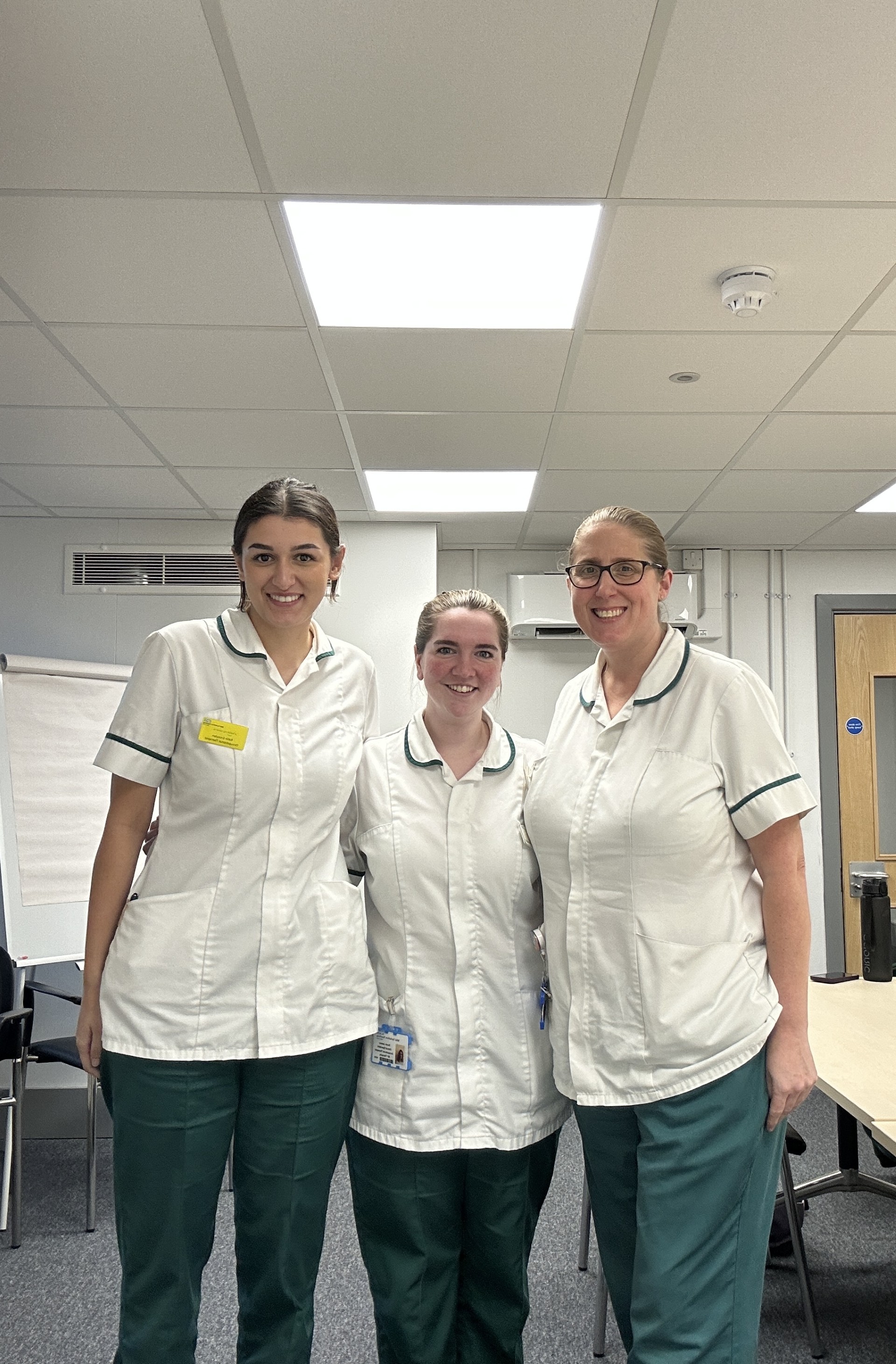 Three people from the cardio respiratory occupational therapy team