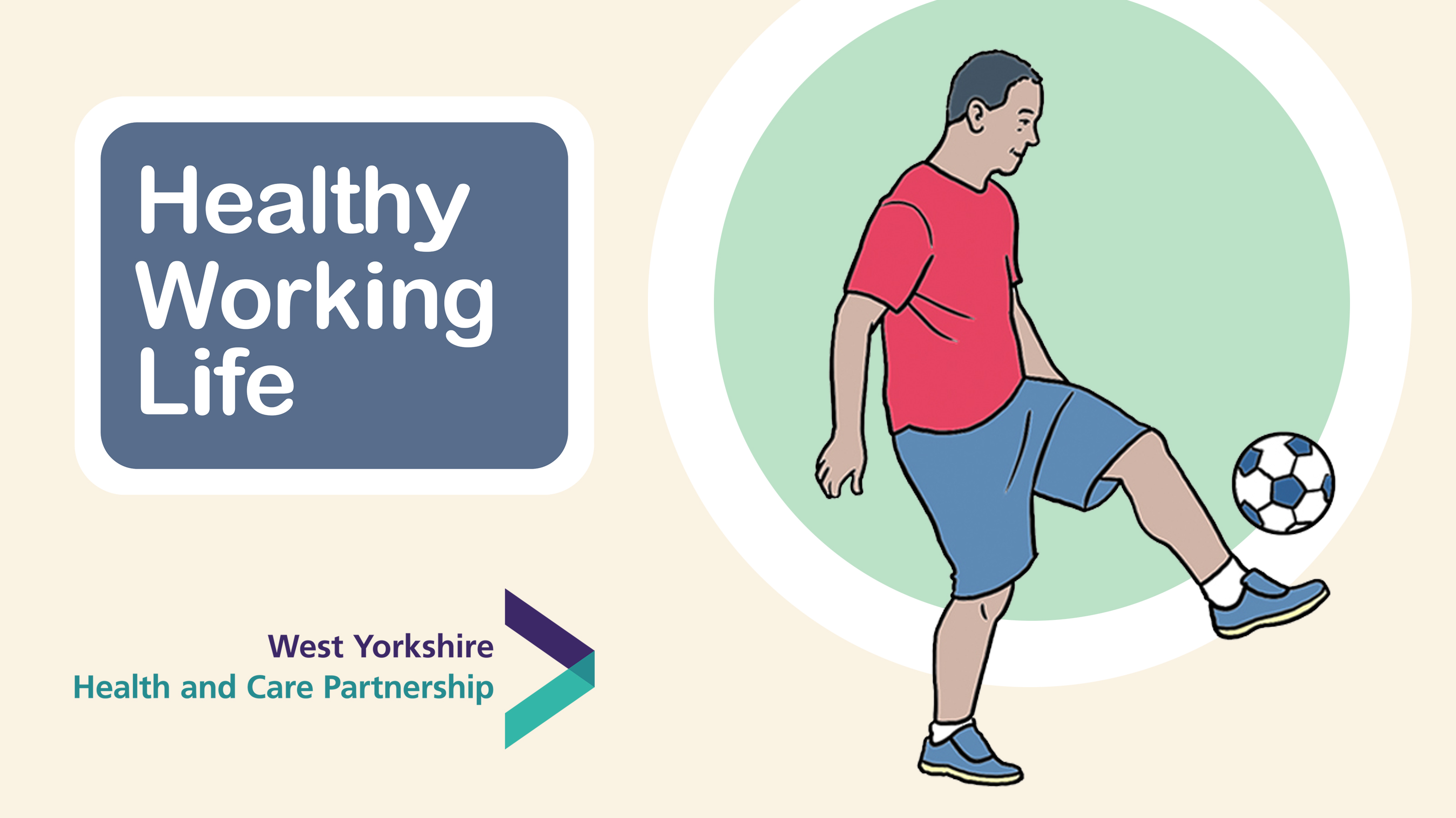 Healthy Working Life illustration of someone kicking a ball