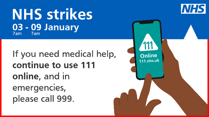 NHS strike action 3-9 January 2024