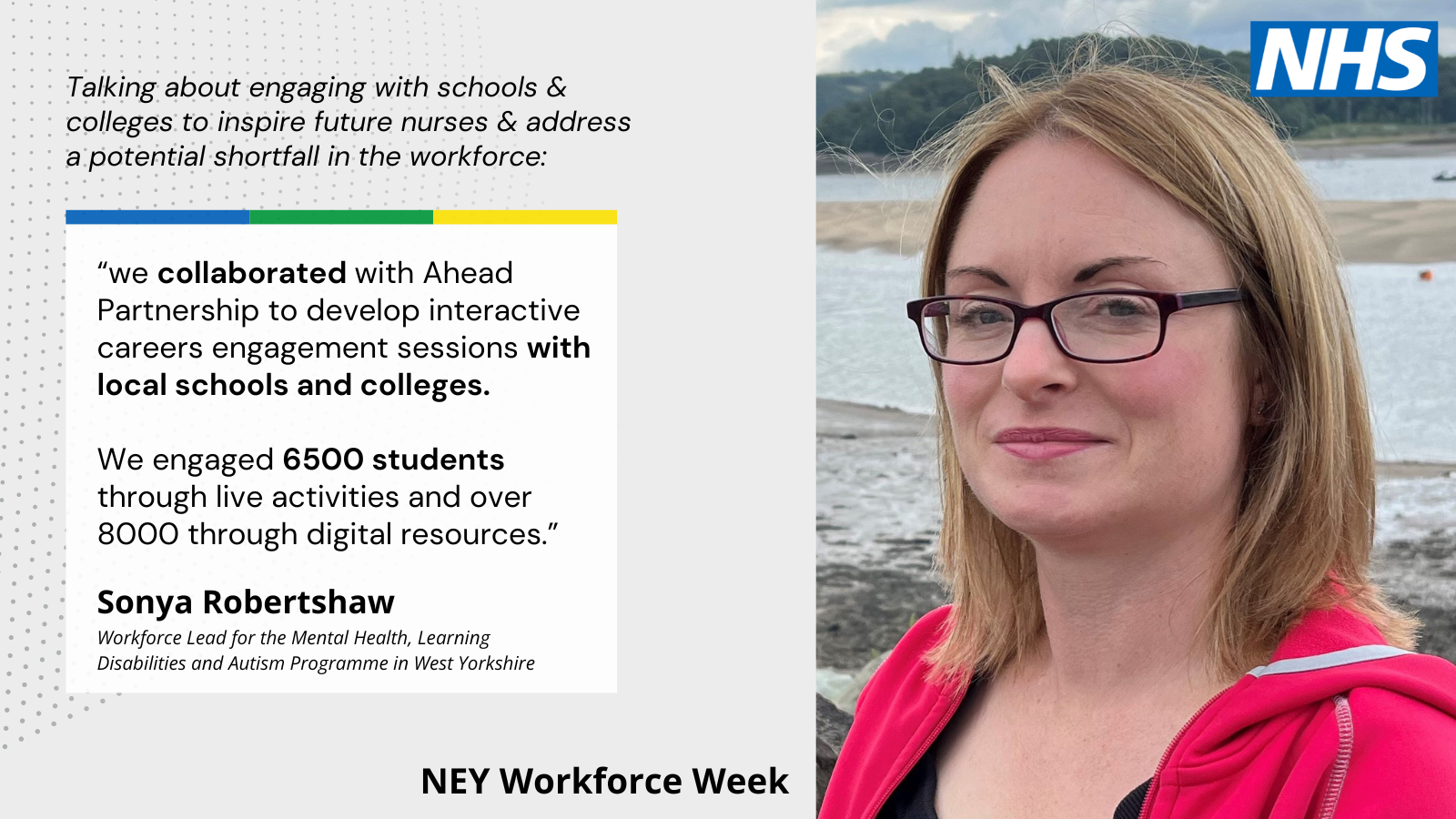Sonya Robertshaw and decorative NEY workforce week 2024 infographic