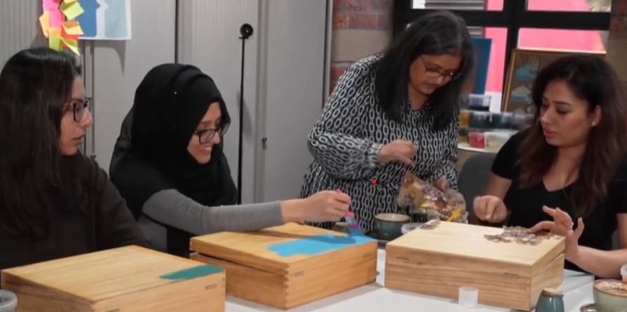 Yorkshire Women Forum members doing crafts