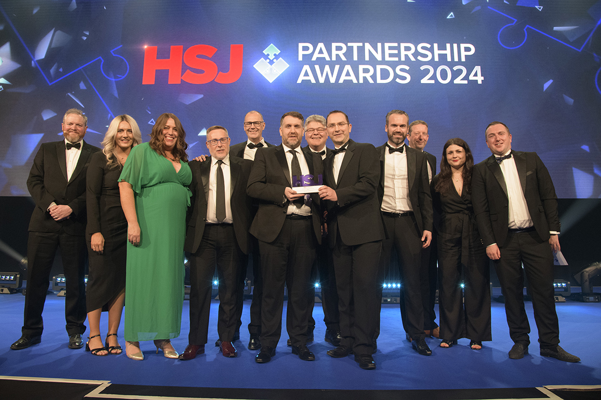 HSJ Partnership Awards winners on stage