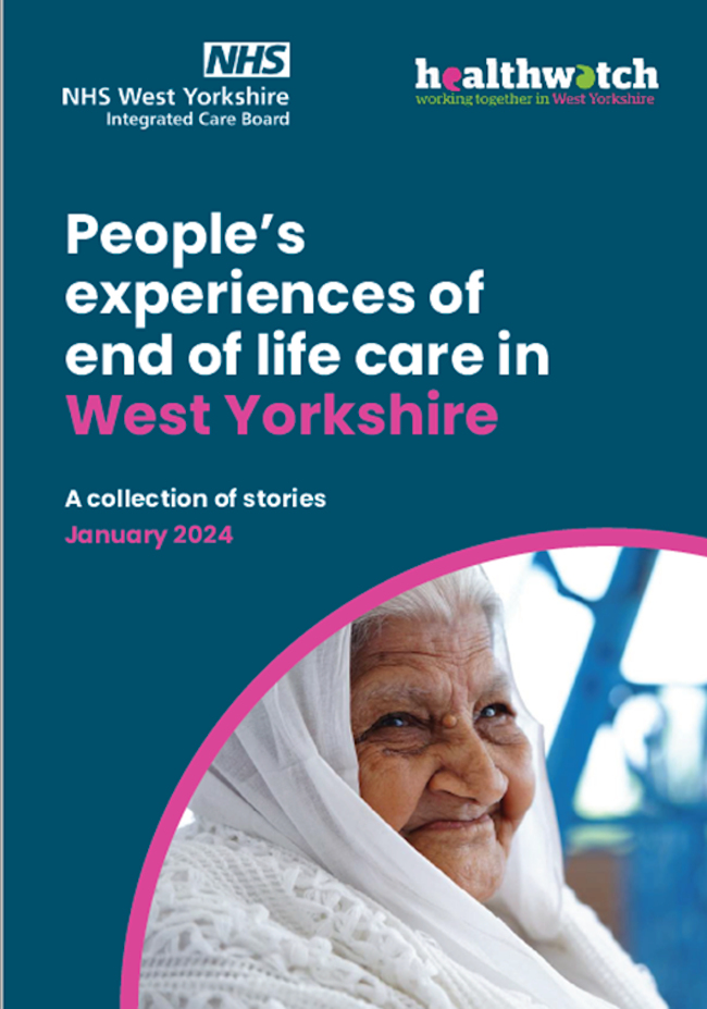 Peoples Experience of End-of-Life Care in West Yorkshire - report front cover