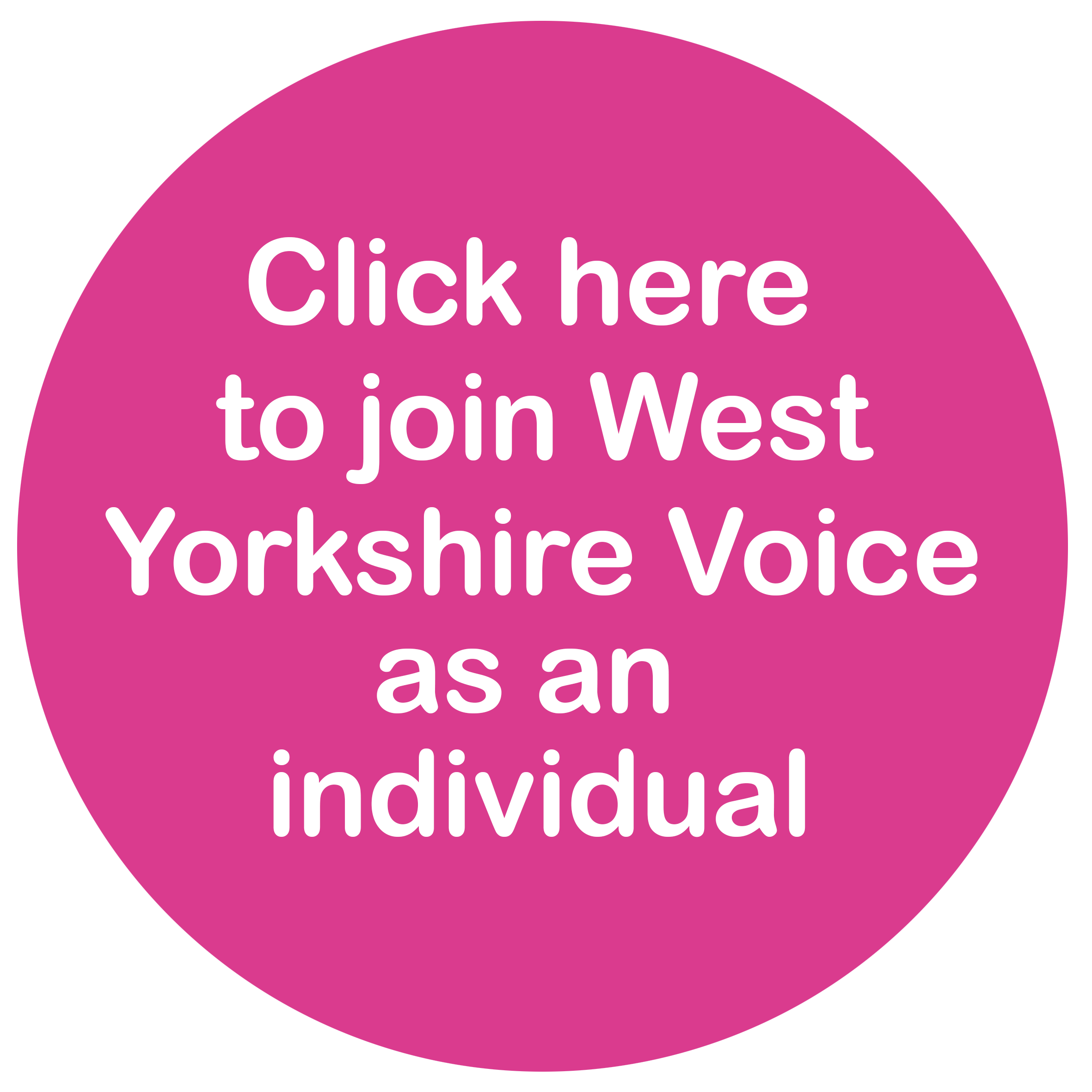 Click here to join West Yorkshire Voice as an individual