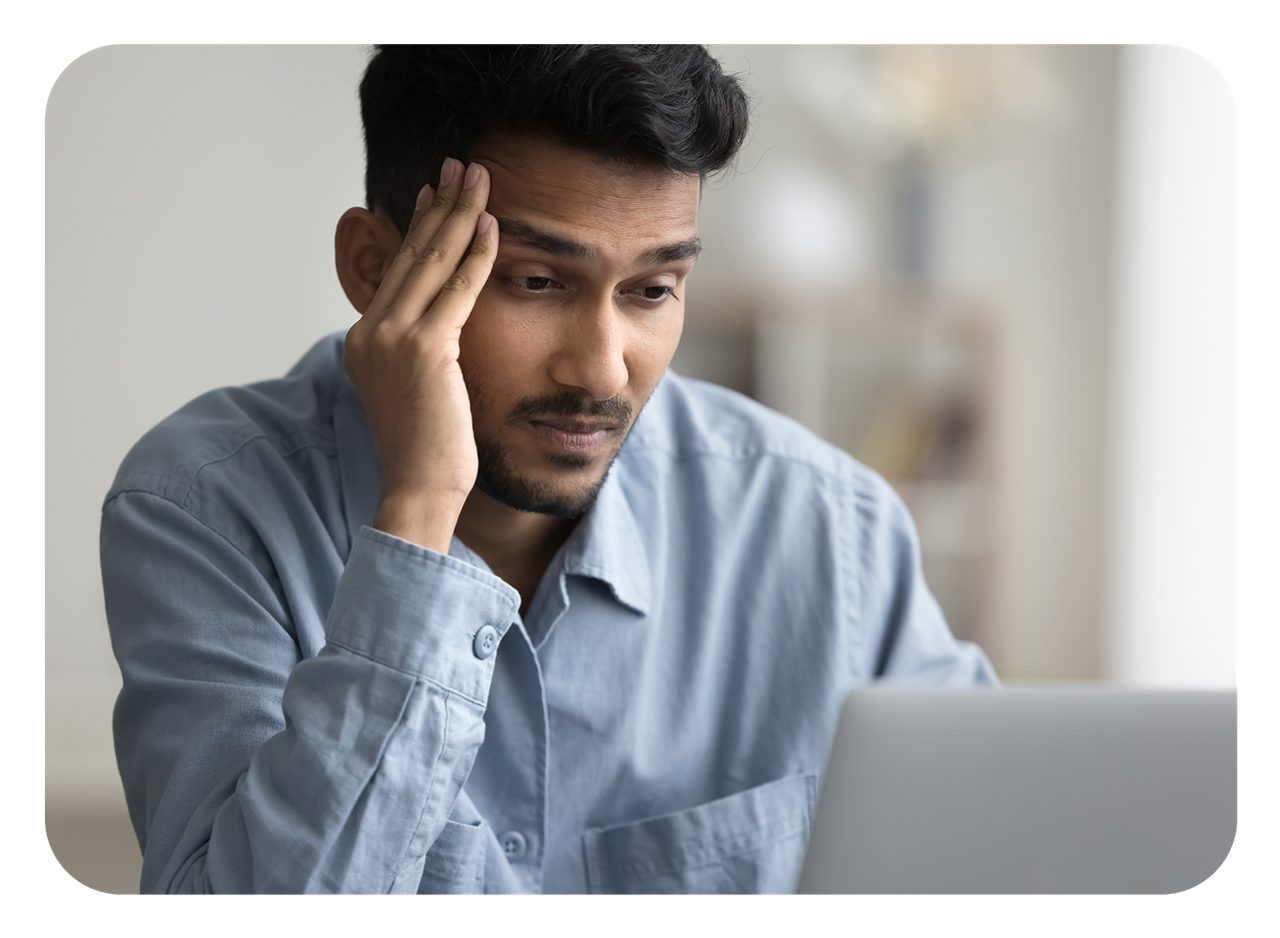 Employee struggling with a migraine