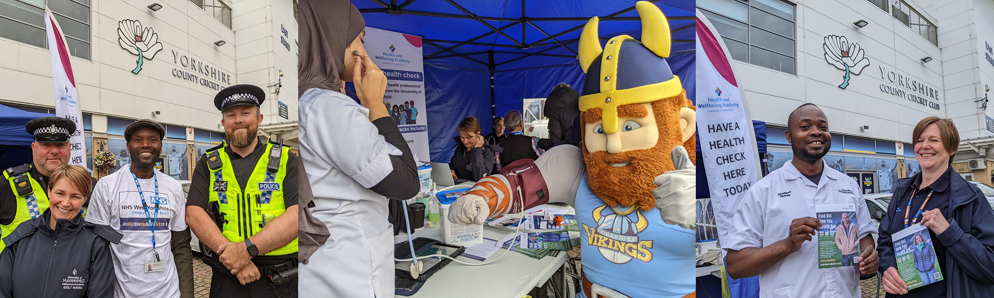 Collage featuring Find Out How You Really Are campaign activity at Yorkshire Cricket Club