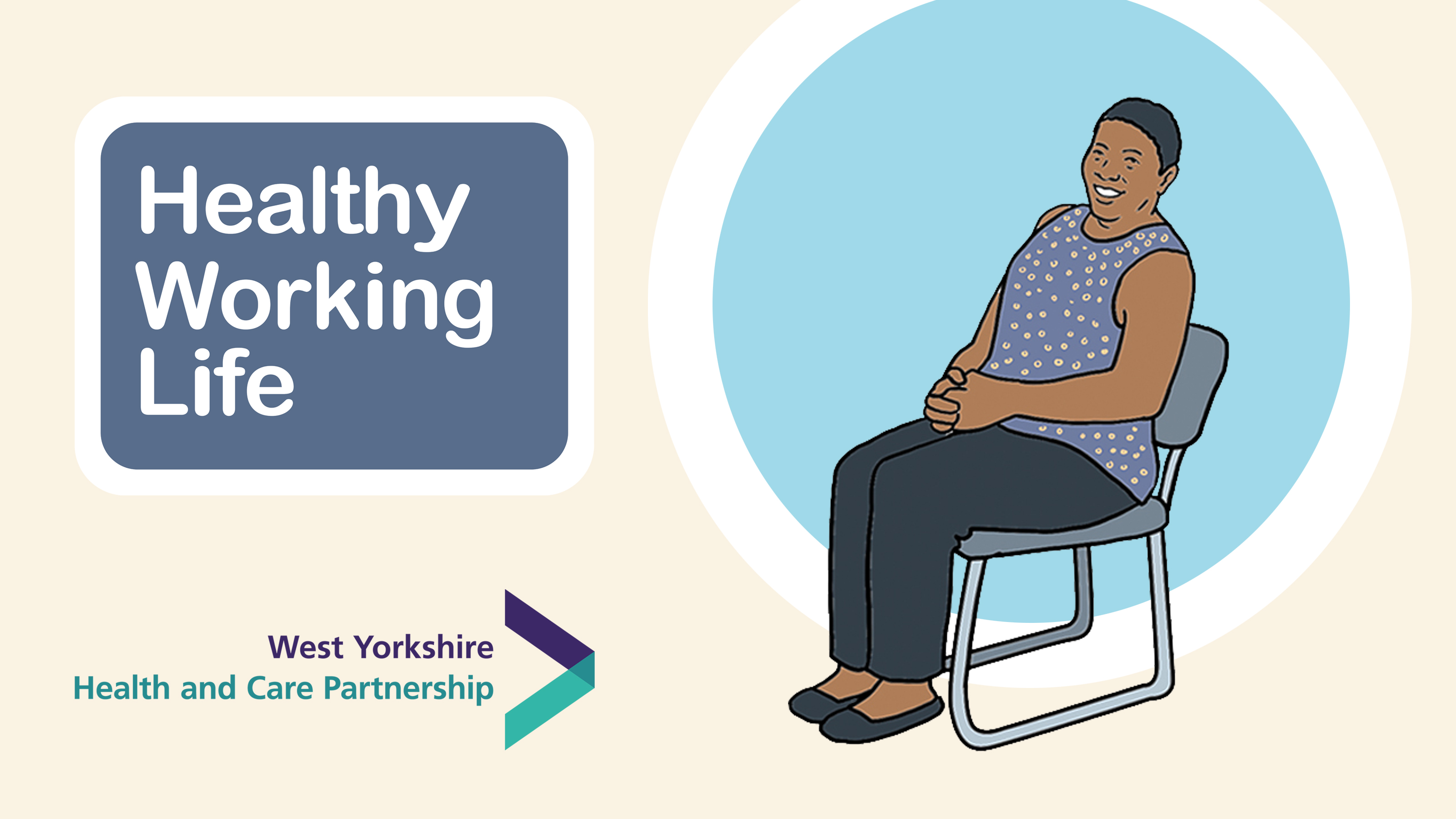 Healthy Working Life image of a woman sat in a chair
