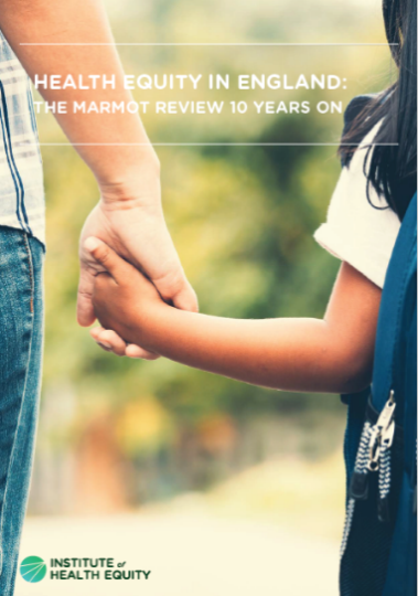 Health Equity in England - The Marmot review 10 years on - report front cover