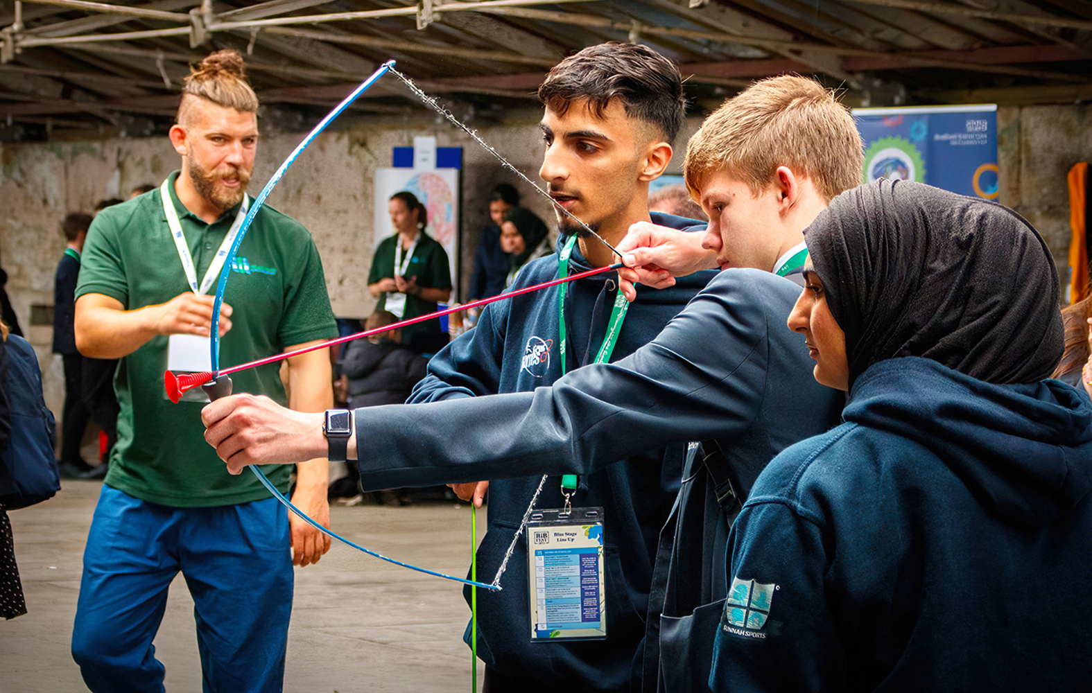 Bradford teenagers in archery class