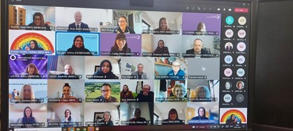 International Womens Day online video meeting screenshot