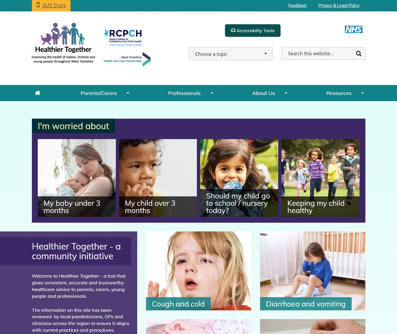 healthier together website screenshot