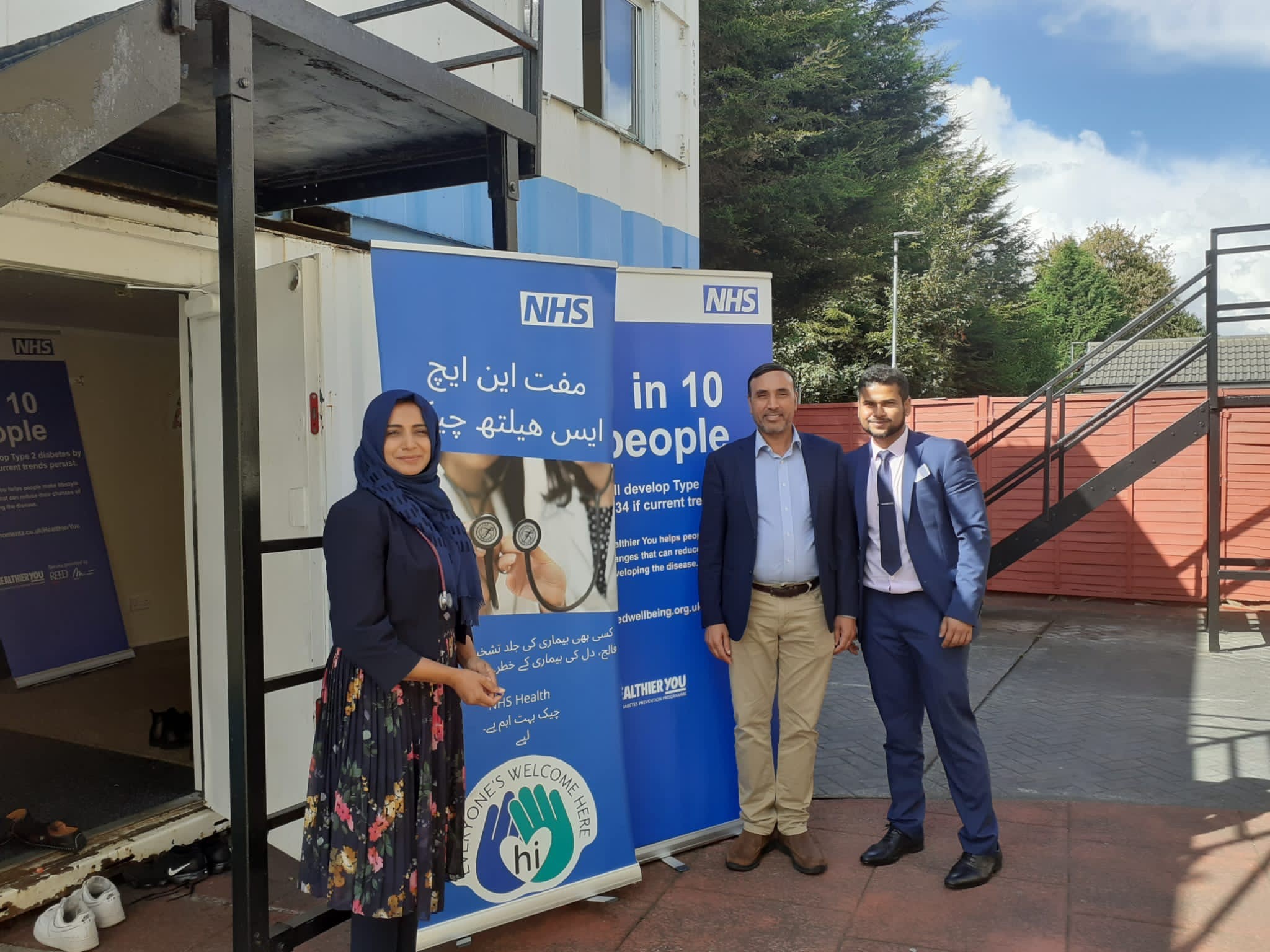 Pop up diabetes clinic - the team outside the Mosque