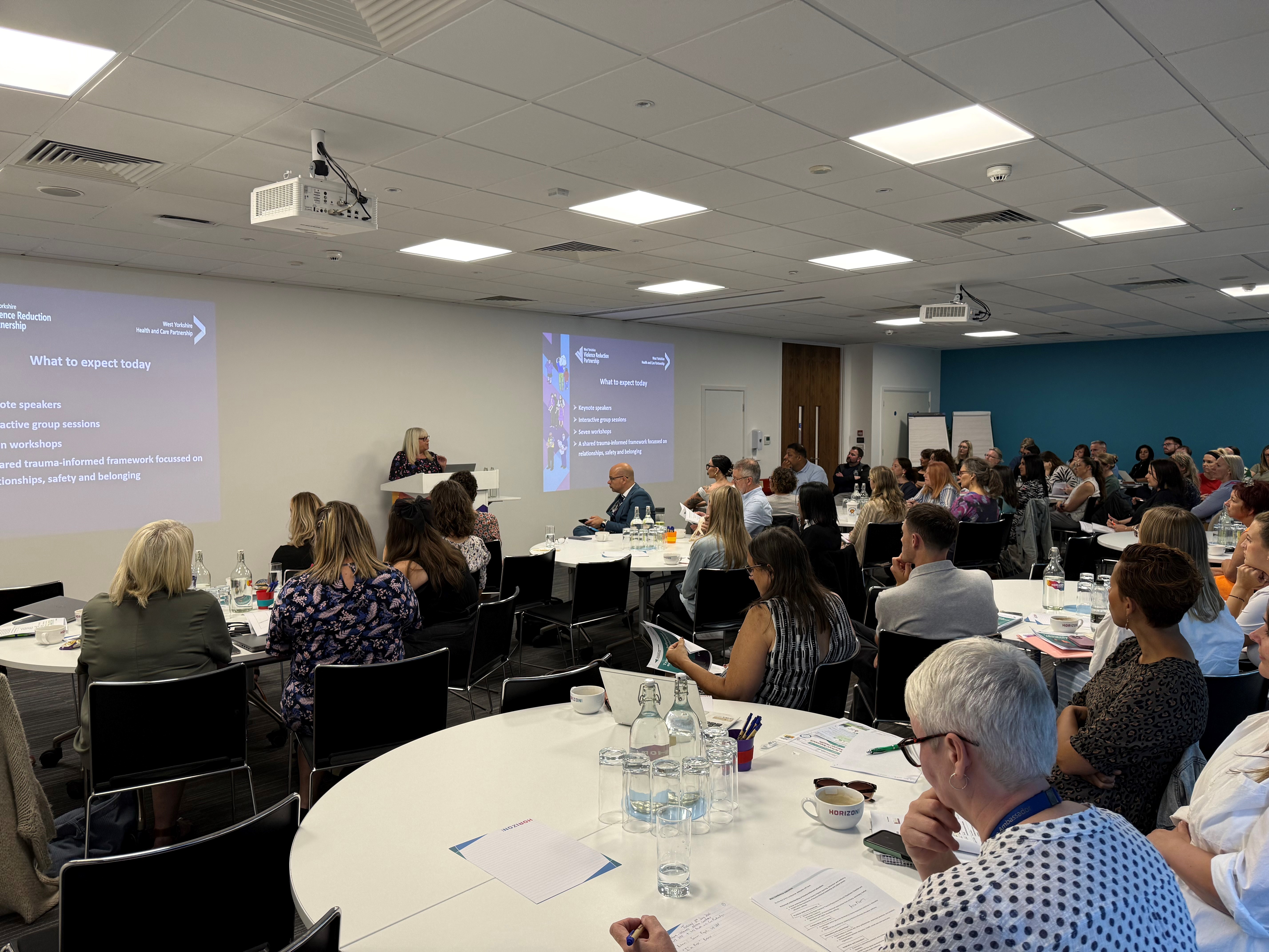 Caroline Andrews presents to the room of attendeesjpg