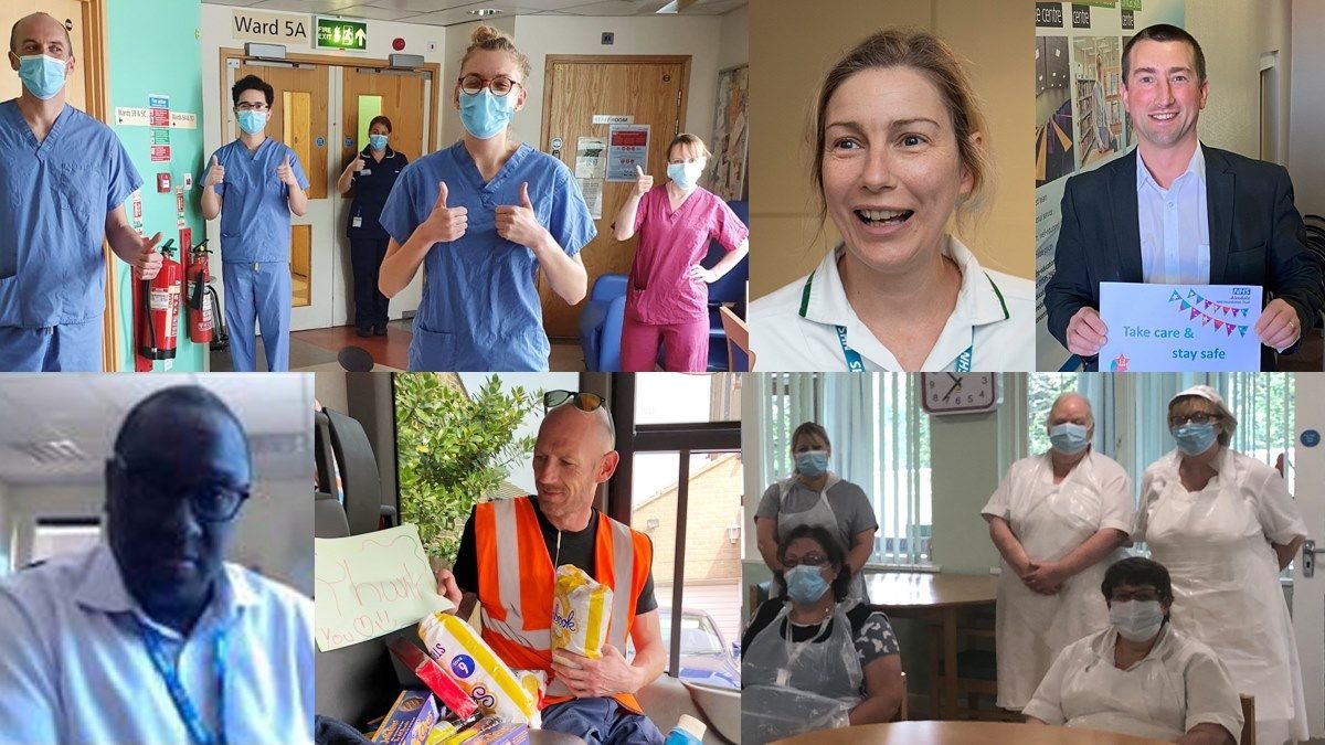 montage of health and care partnership colleagues