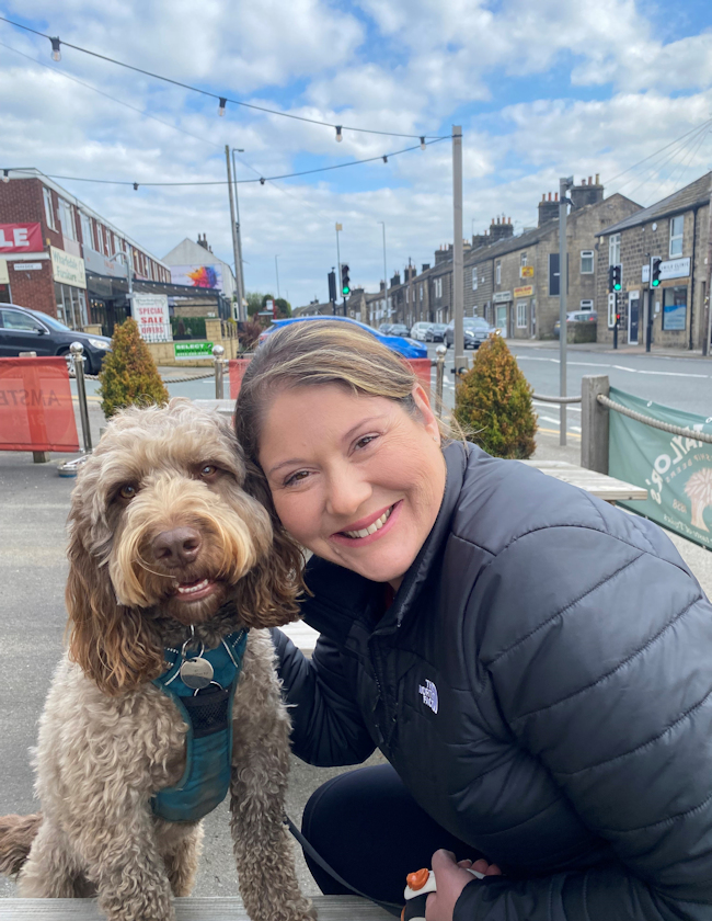 Kate Robinson with her dog