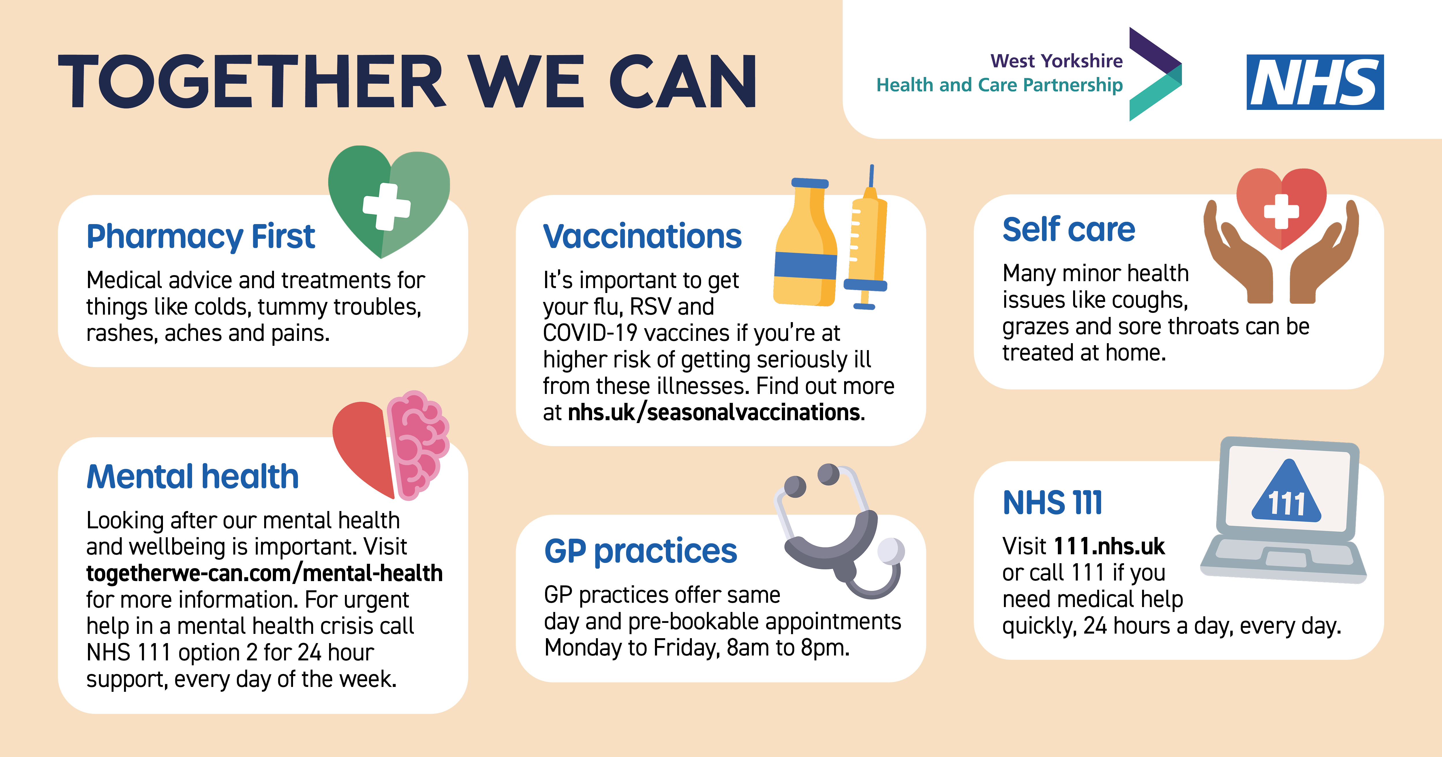 Together We Can. Infographic on local services