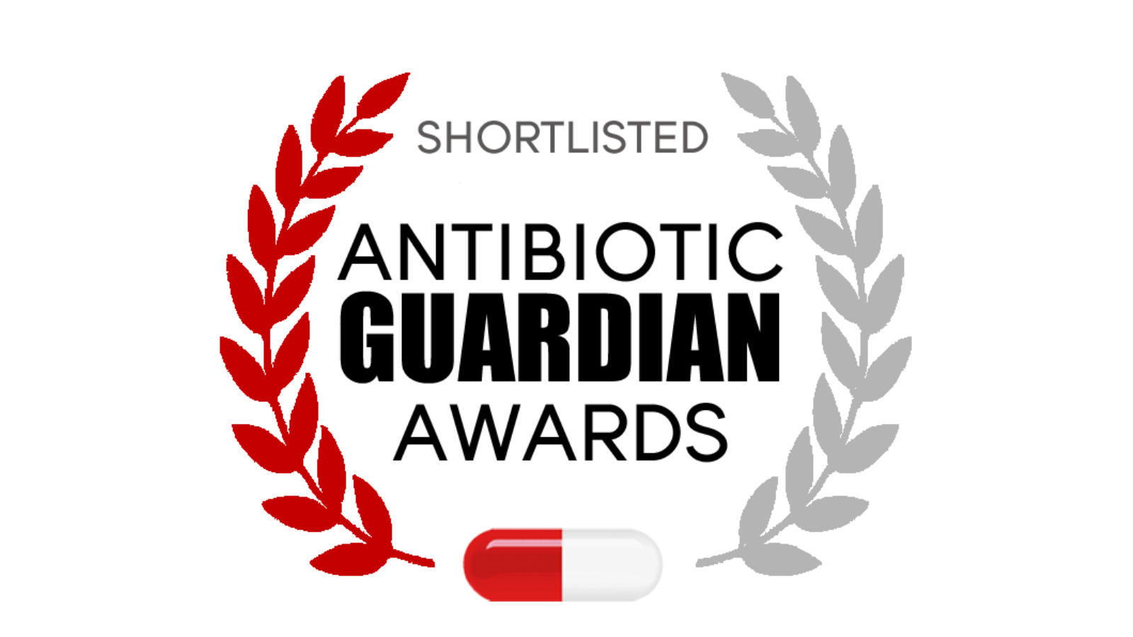 Graphic that says shortlisted antibiotic guardian awards