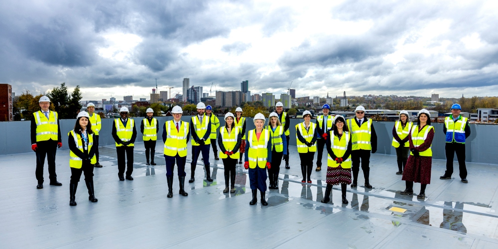 Colleagues on the roof of the new pathology lab