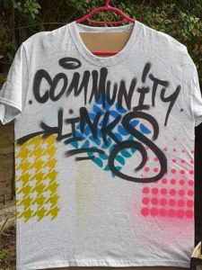 community Links graffiti t-shirt