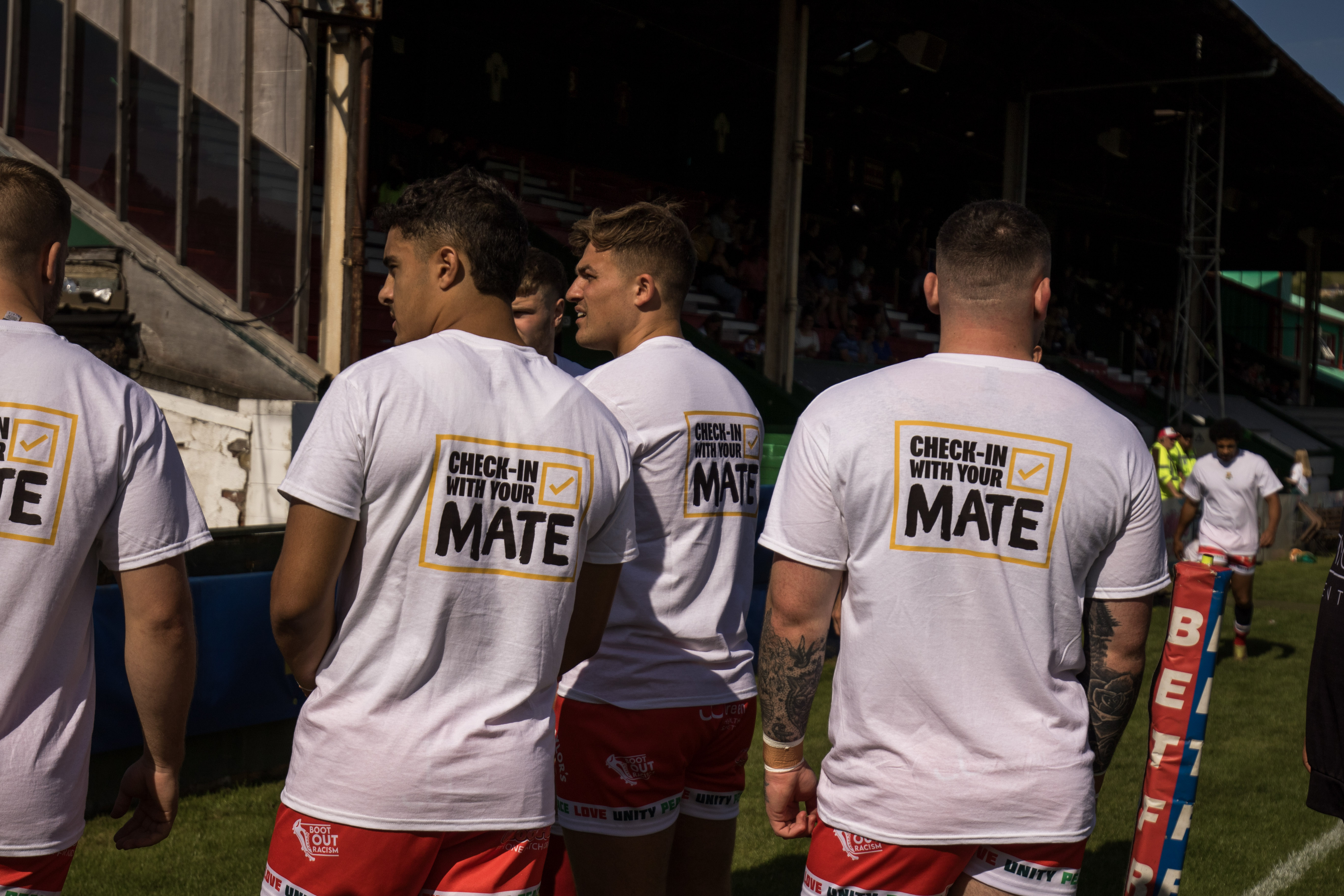 Keighley Cougar players wearing Check In With Your Mate branded t-shirts.jpg