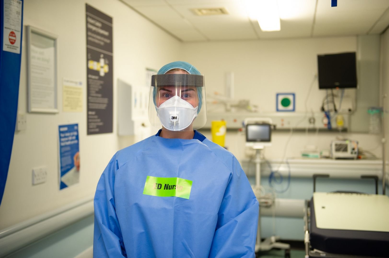 Nurse wearing personal protective equipment