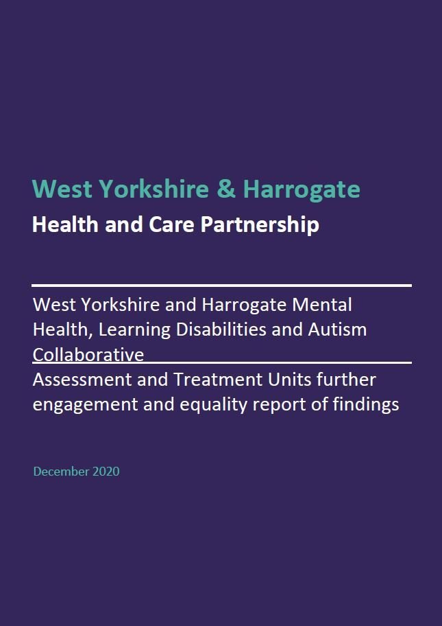 Assessment and Treatment Unit further engagement report findings - December 2020 - front cover