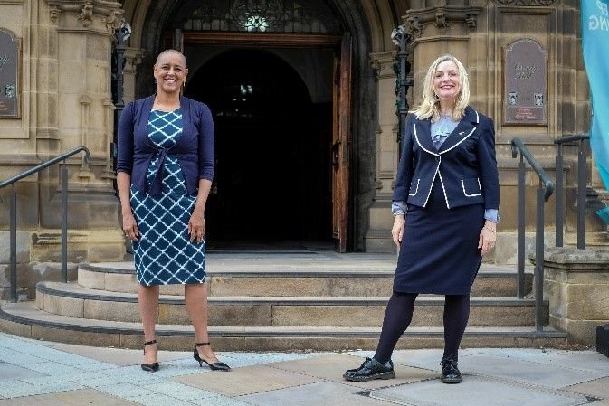 Alison Lowe with Tracy Brabin