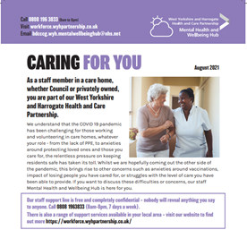 Staff Mental Health and Wellbeing Hub caring for you