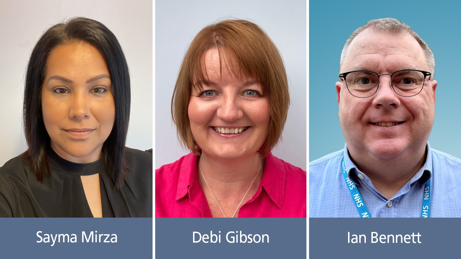 Sayma Mirza, Debi Gibson and Ian Bennett