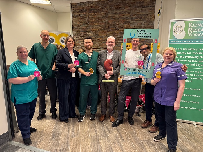 Medical team with kidney signs