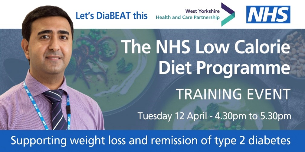 NHS Low Calorie Diet Programme training event 12 April 2022 - supporting weight loss and remission of type 2 diabetes