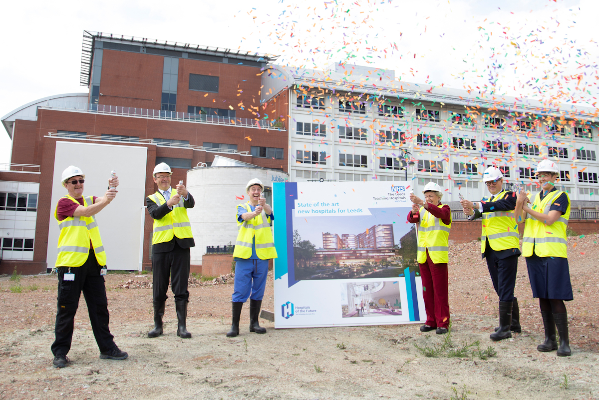 Colleagues at the site of one of the planned new hospitals in Leeds