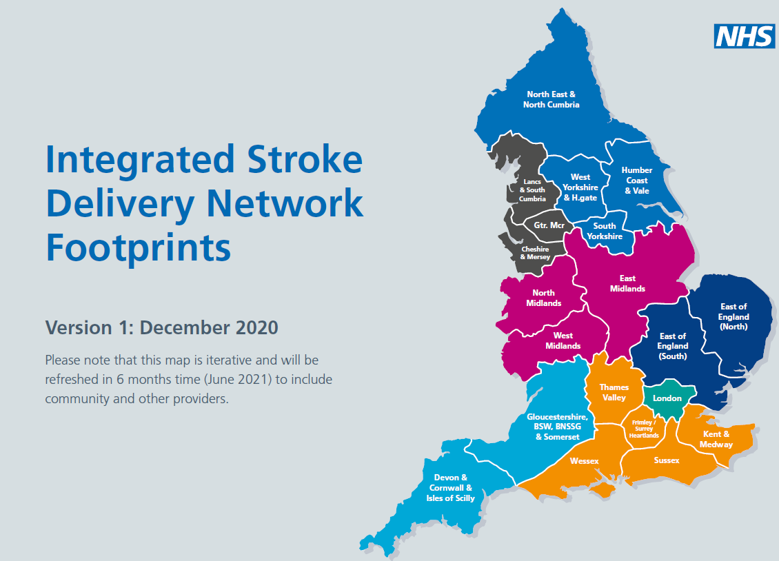 Map of the integrated stroke delivery network footprints