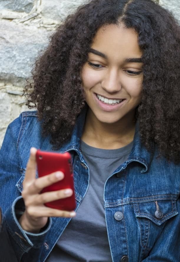 girl using smartphone