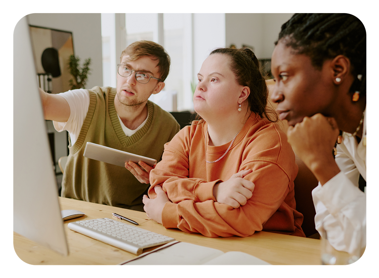 Manager with two team members