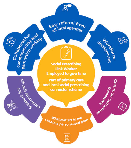 Social prescribing model - decorative graphic