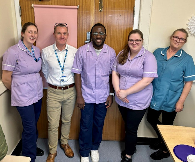 Some of the Tobacco Dependency team – Nicola Hutchinson, Carl Hickman, Oluwaseyifunmi Akinyele, Kelly Thompson, Jeanette Domokos