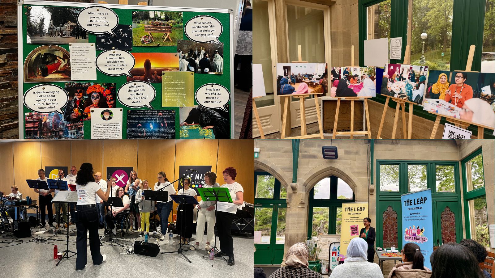 Collage of four images from Dying Matters events