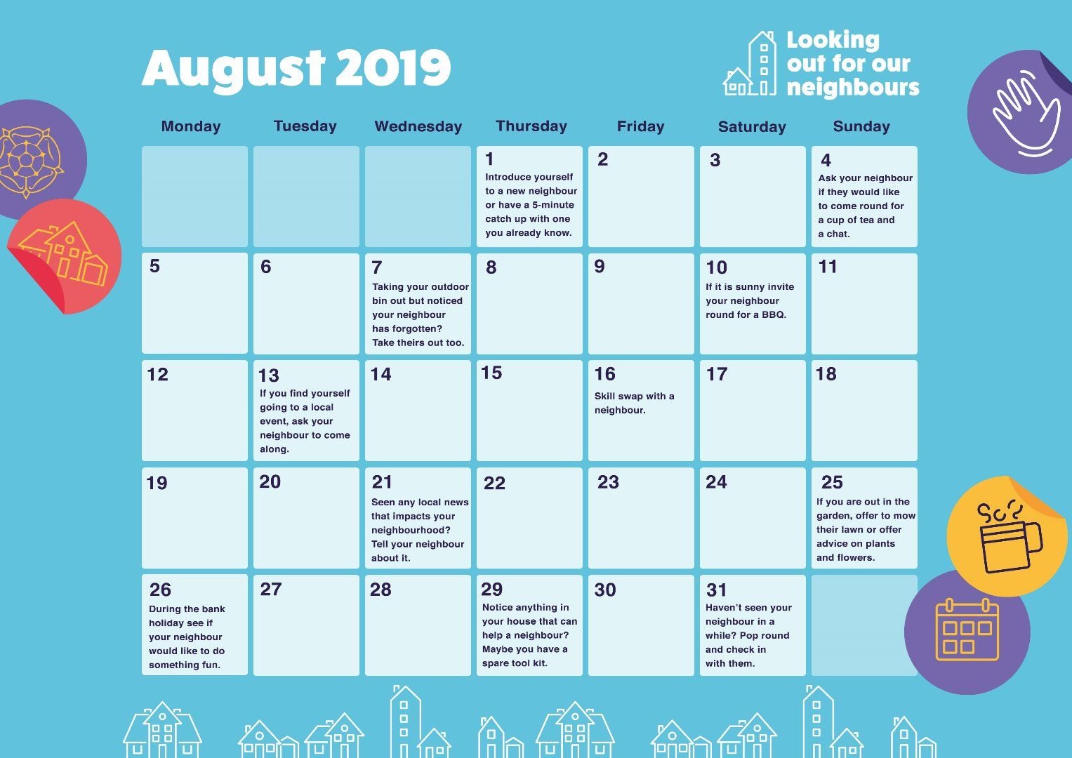 looking out for our neighbour - activities calendar