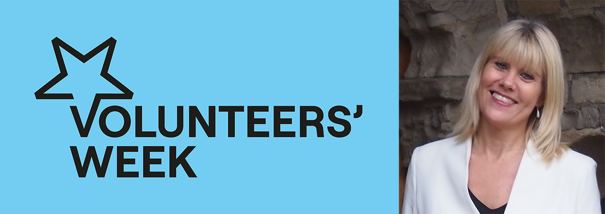 Volunteers Week logo and Jo Baker
