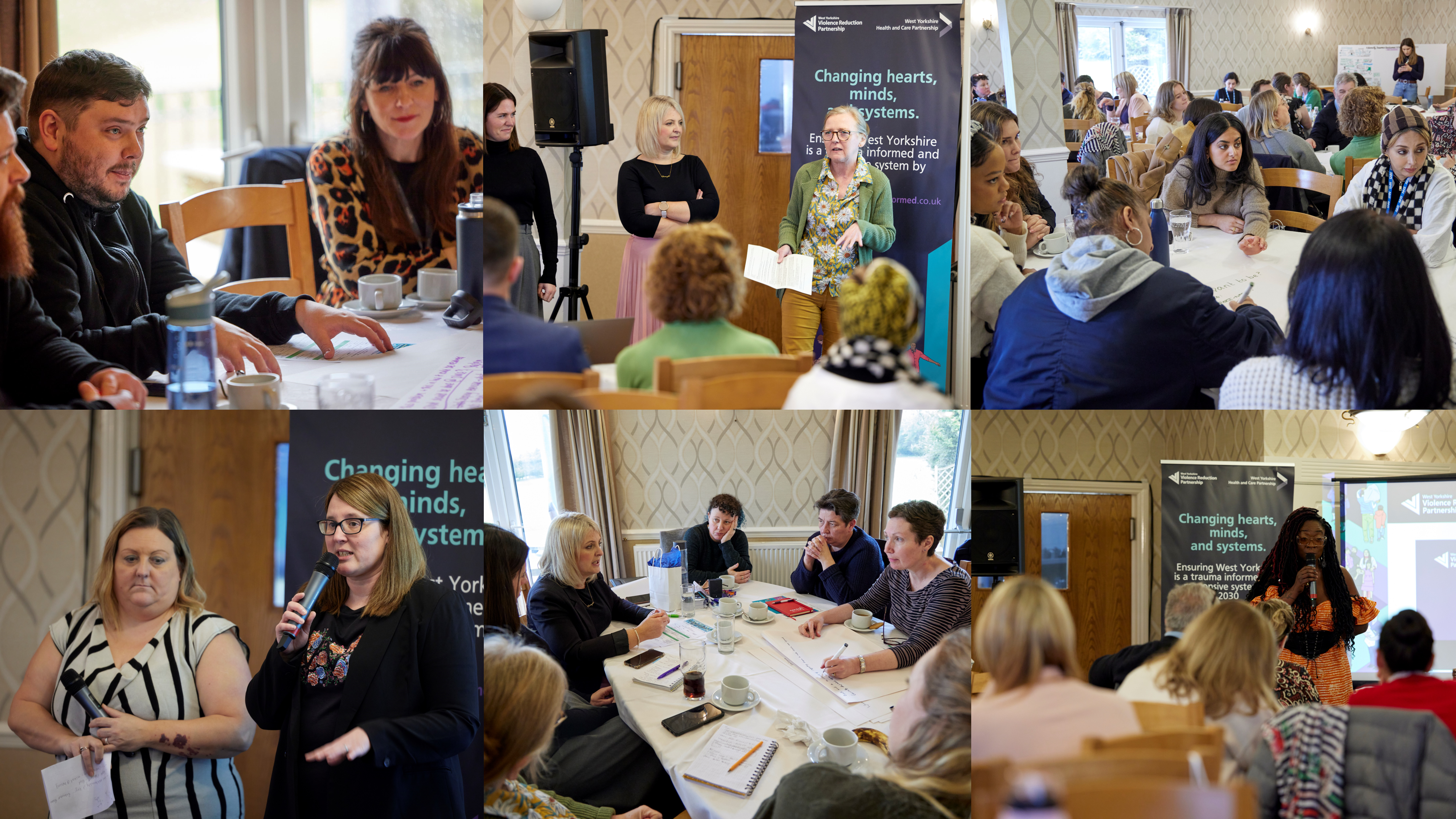 A collage of photos taken of attendees at the face-to-face event