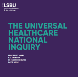 Universal healthare national inquiry front cover