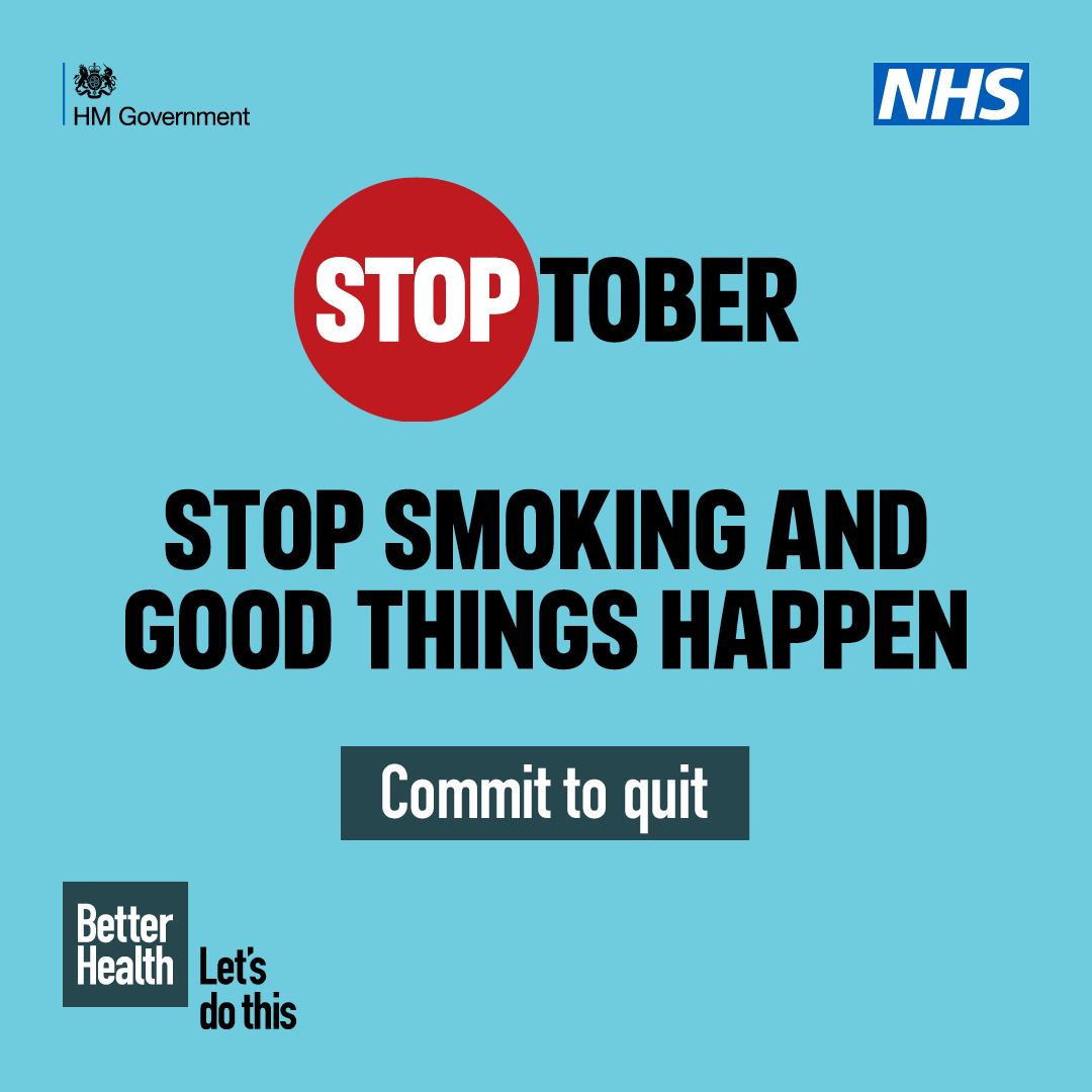 Stoptober stop smoking and good things start to happen