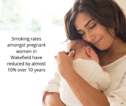 Smoking rates amongst pregnant women in Wakefield have reduce by almost 10% over 10 years