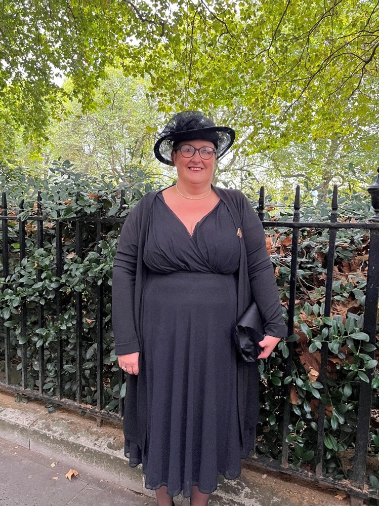 Steph Lawrence before the funeral of Queen Elizabeth II